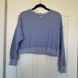 Art Class Sky Blue Waffle Knit Top